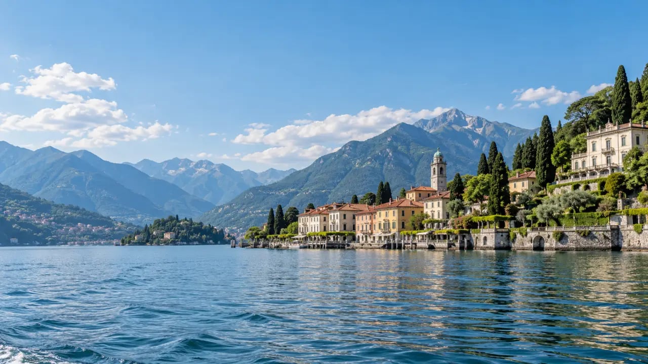 Lac de Côme et villages lacustres dans un itinéraire de tourisme en Italie du Nord