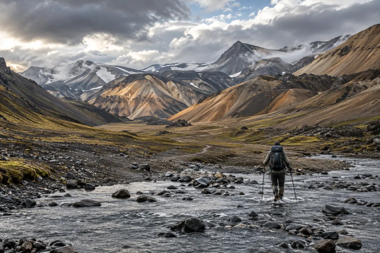 Trekking Islande sans guide sur le Laugavegur avec traversée d'une rivière