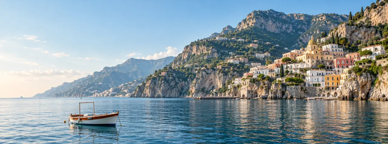 Côte amalfitaine dans le sud de l'Italie, villages perchés et paysages méditerranéens
